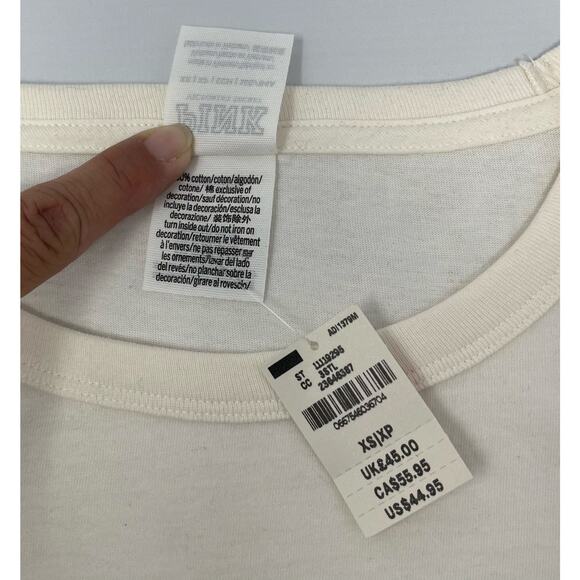 Victoria's Secret Copper Rose LOVE PINK Sequined letters Size XS NWT 3/4 sleeve - Picture 6 of 8